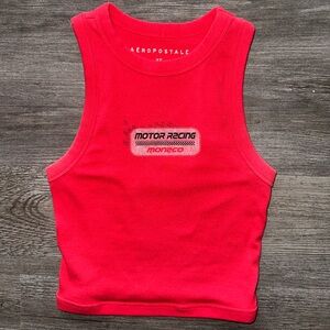 Aeropostale red motor racing Monaco tank top
